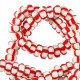Polymer beads rondelle 7mm - White-red